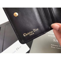 Dior French DiorAddict Wallet In Black Lambskin CDBS2242