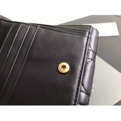 Dior French DiorAddict Wallet In Black Lambskin CDBS2242