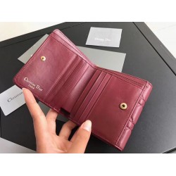 Dior French DiorAddict Wallet In Bordeaux Lambskin CDBS2243