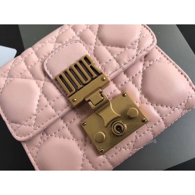 Dior French DiorAddict Wallet In Pink Lambskin CDBS2245