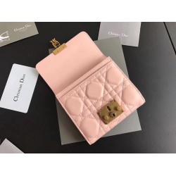 Dior French DiorAddict Wallet In Pink Lambskin CDBS2245