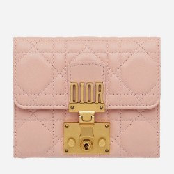 Dior French DiorAddict Wallet In Pink Lambskin CDBS2245