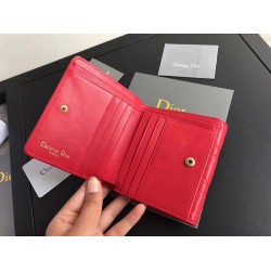 Dior French DiorAddict Wallet In Red Lambskin CDBS2246