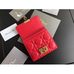 Dior French DiorAddict Wallet In Red Lambskin CDBS2246