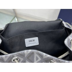 Dior Hit the Road Backpack In Gray CD Diamond Canvas CDBS2251