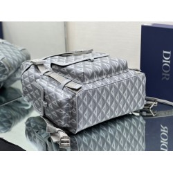 Dior Hit the Road Backpack In Gray CD Diamond Canvas CDBS2251