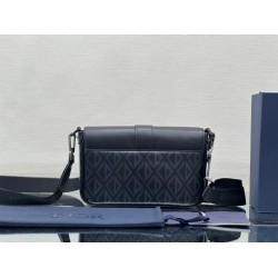 Dior Hit the Road Messenger Bag In Black CD Diamond Canvas CDBS2252