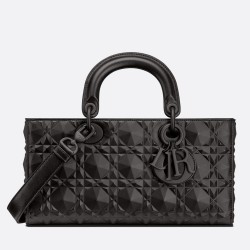 Dior Lady D-Joy Bag In Black Calfskin With Diamond Motif CDBS2303