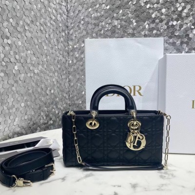 Dior Lady D-Joy Bag In Black Cannage Lambskin CDBS2304