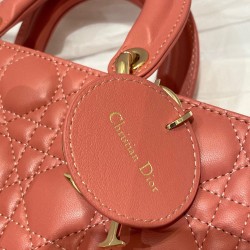 Dior Lady D-Joy Bag In Coral Pink Cannage Lambskin CDBS2305