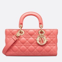 Dior Lady D-Joy Bag In Coral Pink Cannage Lambskin CDBS2305