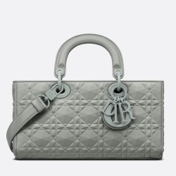 Dior Lady D-Joy Bag In Grey Calfskin With Diamond Motif CDBS2307