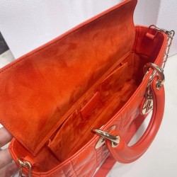 Dior Lady D-Joy Bag In Orange Cannage Lambskin CDBS2308