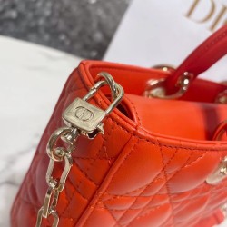 Dior Lady D-Joy Bag In Orange Cannage Lambskin CDBS2308