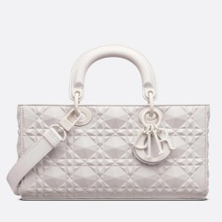 Dior Lady D-Joy Bag In White Calfskin With Diamond Motif CDBS2310