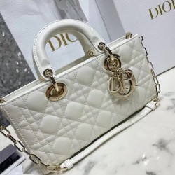 Dior Lady D-Joy Bag In White Cannage Lambskin CDBS2311