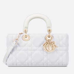 Dior Lady D-Joy Bag In White Macrocannage Technical Fabric CDBS2312