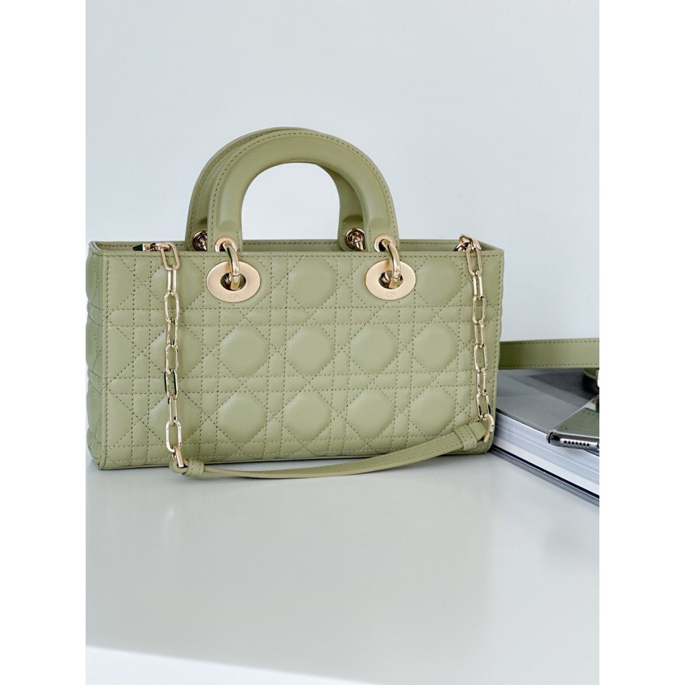 Dior Lady D-Joy Medium Bag In Ethereal Green Cannage Lambskin CDBS2315