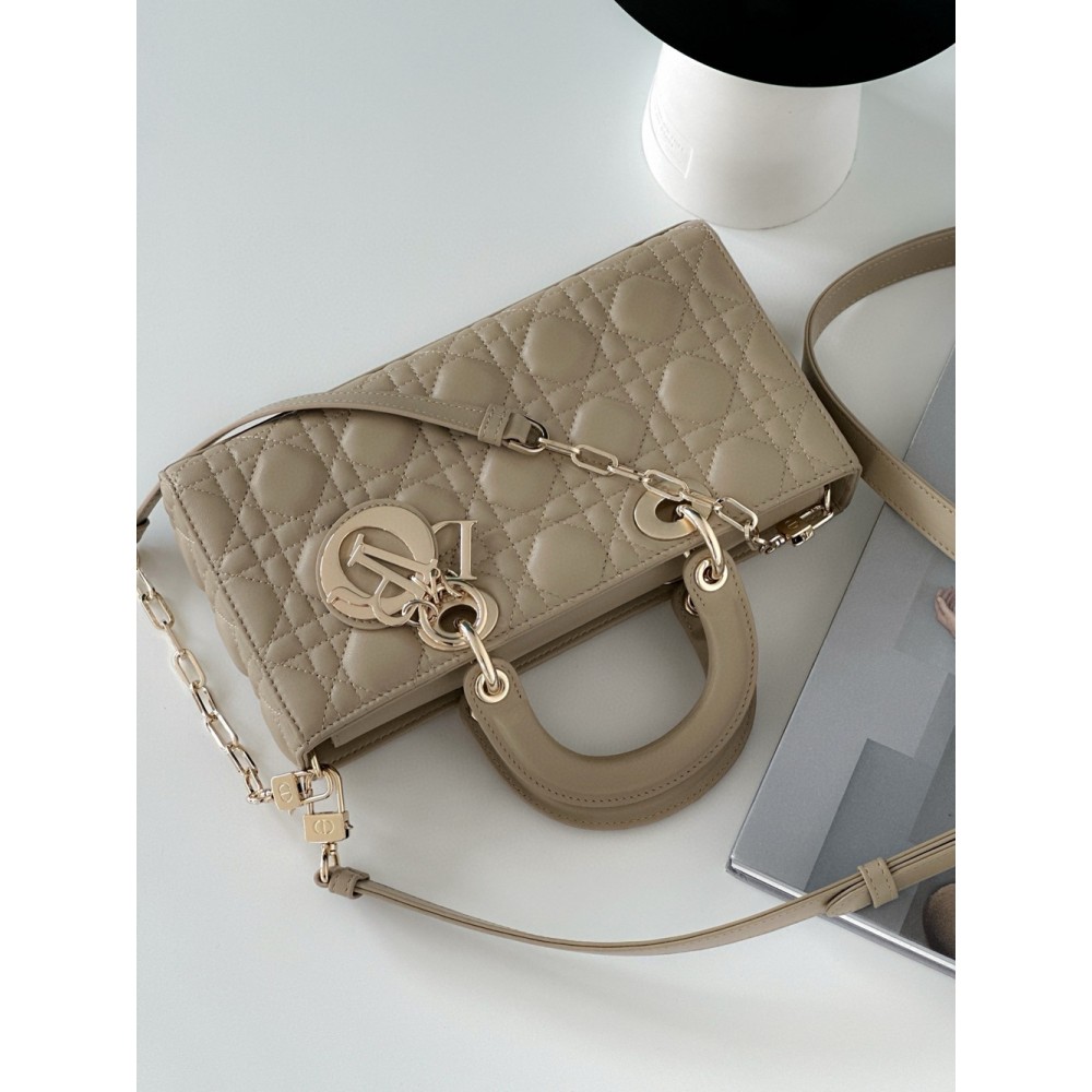 Dior Lady D-Joy Medium Bag In Sand Cannage Lambskin CDBS2319