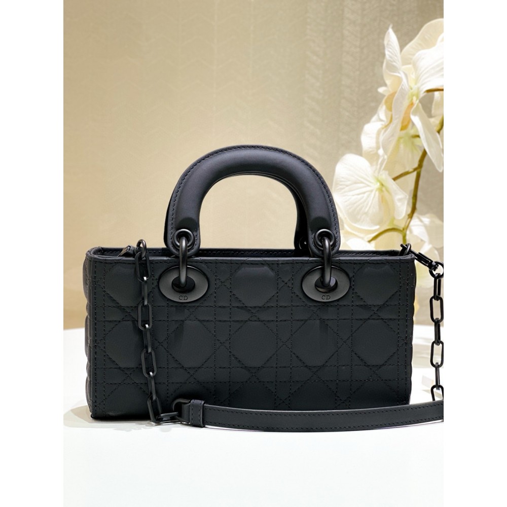 Dior Lady D-Joy Medium Bag in Black Ultramatte Calfskin CDBS2314