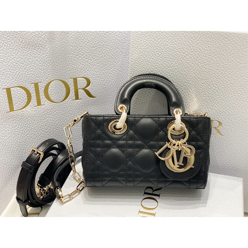 Dior Lady D-Joy Micro Bag In Black Cannage Lambskin CDBS2320