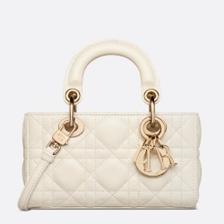 Dior Lady D-Joy Micro Bag In White Cannage Lambskin CDBS2322