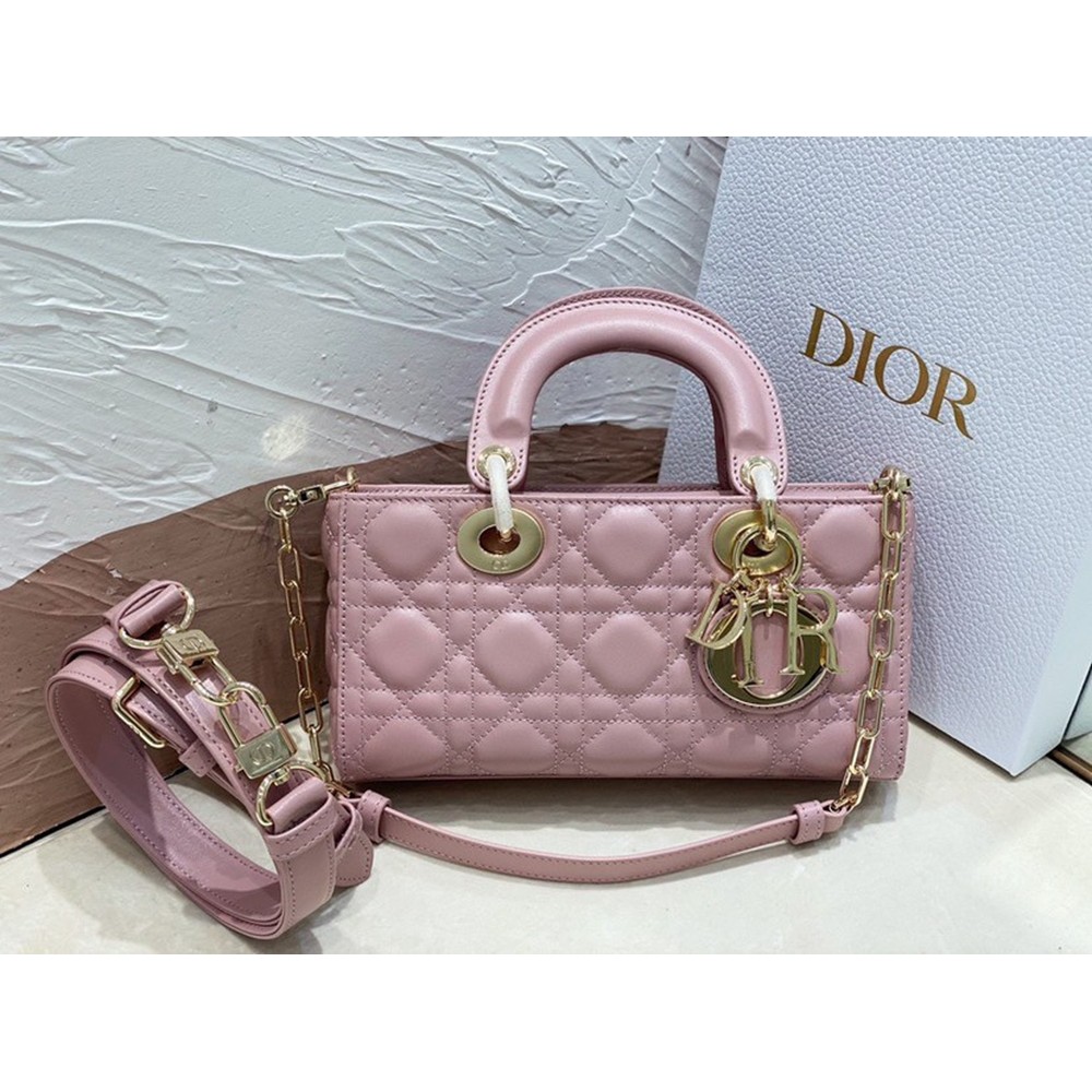 Dior Lady D-Joy Small Bag In Peony Pink Cannage Lambskin CDBS2327