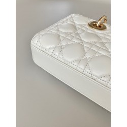 Dior Lady D-Joy Small Bag In White Cannage Lambskin CDBS2329