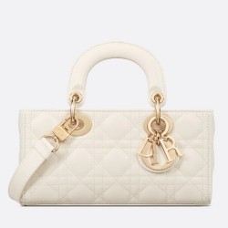 Dior Lady D-Joy Small Bag In White Cannage Lambskin CDBS2329