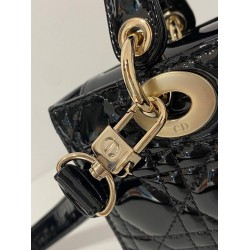 Dior Lady D-Joy Small Bag in Black Patent Calfskin CDBS2324