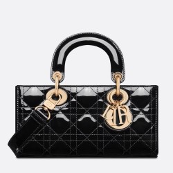 Dior Lady D-Joy Small Bag in Black Patent Calfskin CDBS2324