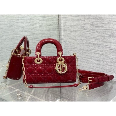 Dior Lady D-Joy Small Bag in Red Patent Calfskin CDBS2328