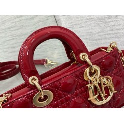 Dior Lady D-Joy Small Bag in Red Patent Calfskin CDBS2328