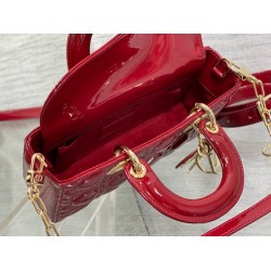 Dior Lady D-Joy Small Bag in Red Patent Calfskin CDBS2328