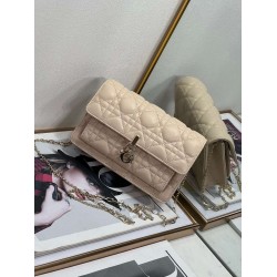 Dior Lady Dior Chain Pouch In Beige Cannage Lambskin CDBS2256