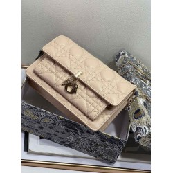 Dior Lady Dior Chain Pouch In Beige Cannage Lambskin CDBS2256