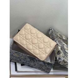 Dior Lady Dior Chain Pouch In Beige Cannage Lambskin CDBS2256