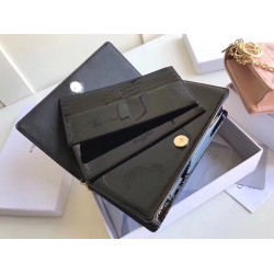 Dior Lady Dior Clutch With Chain In Black Patent CDBS2262