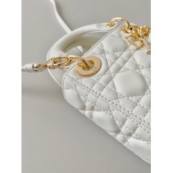 Dior Lady Dior Micro Bag In White Cannage Lambskin CDBS2275