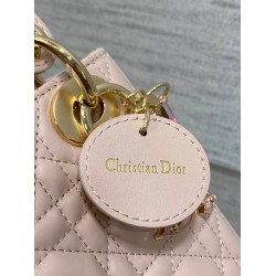 Dior Lady Dior Mini Bag With Chain in Pink Lambskin With Resin Charms CDBS2281