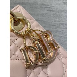 Dior Lady Dior Mini Bag With Chain in Pink Lambskin With Resin Charms CDBS2281