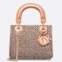 Dior Lady Dior Mini Chain Bag in Square With Strass and Beads CDBS2284