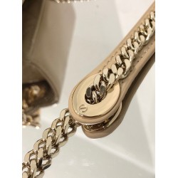 Dior Lady Dior Mini Chain Bag With Chain in Aesthetic Beige Patent Calfskin CDBS2285