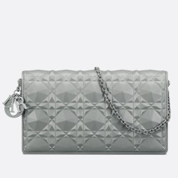 Dior Lady Dior Pouch In Grey Diamond Calfskin CDBS2296