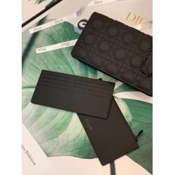 Dior Lady Dior Ultra Black Clutch With Chain CDBS2298