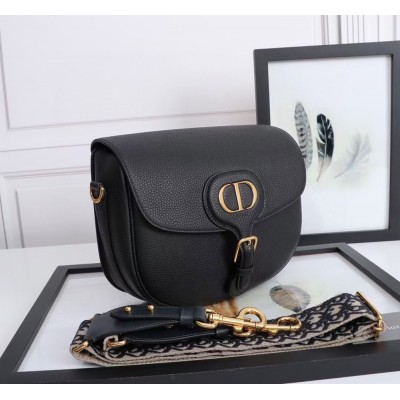 Dior Large Bobby Bag In Black Grained Calfskin CDBS2339