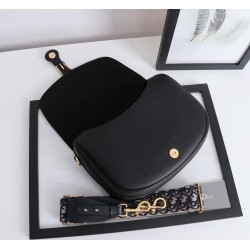 Dior Large Bobby Bag In Black Grained Calfskin CDBS2339