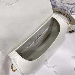 Dior Large Bobby Bag In White Calfskin CDBS2340