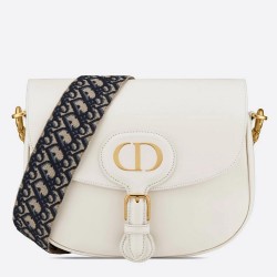 Dior Large Bobby Bag In White Calfskin CDBS2340