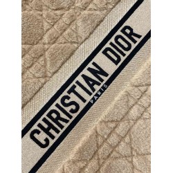 Dior Large Book Tote Bag In Beige Cannage Shearling CDBS2342